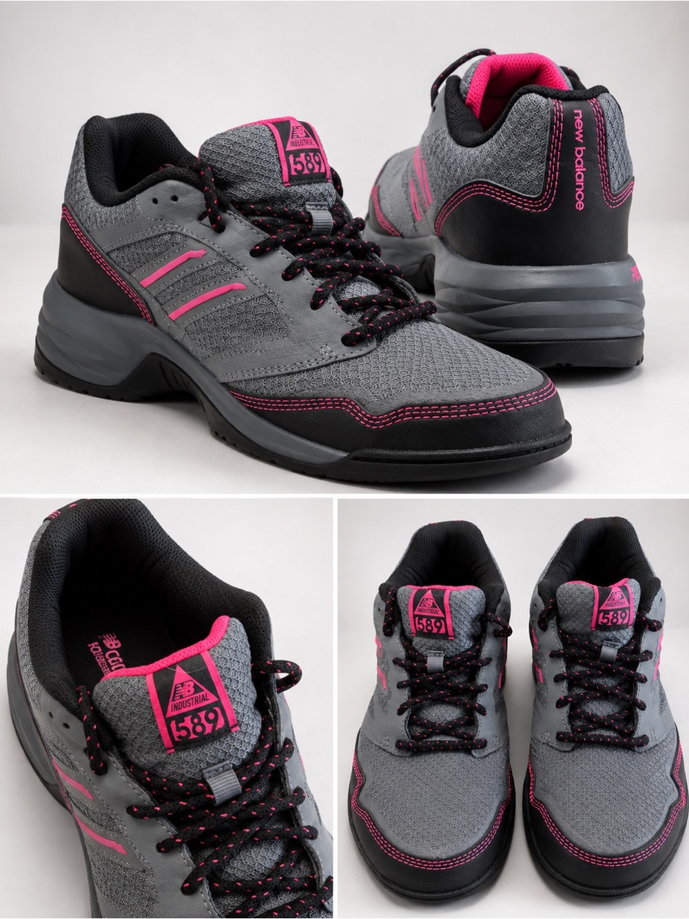 New Balance Women's Gray and Hot Pink Athletic Sneakers women’s size 8 with box